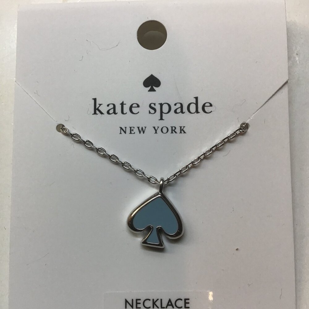 Kate Spade New Blue Spade Silver Necklace